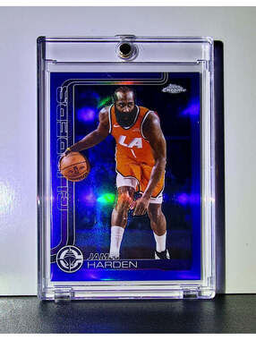 James Harden 2025-26 NBA Topps Chrome Update #33 Blue Refractor 132/150 Clippers
